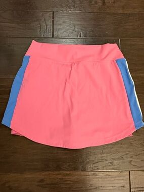 Beach Riot Hot Pink Mini Skort with Blue Side Panels